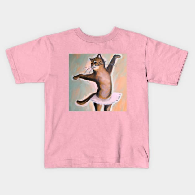 Cat Ballet Dancer Has Been Practicing the Sissonne Kids T-Shirt by Star Scrunch